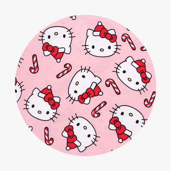 POSH PEANUT X HELLO KITTY CANDY CANE MEDLEY CONVERTIBLE PAJAMAS - Picture 7 of 9